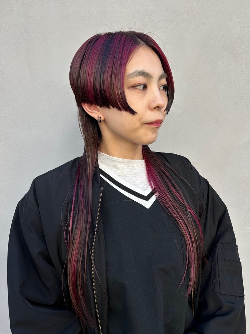 ロングウルフのヘアスタイル