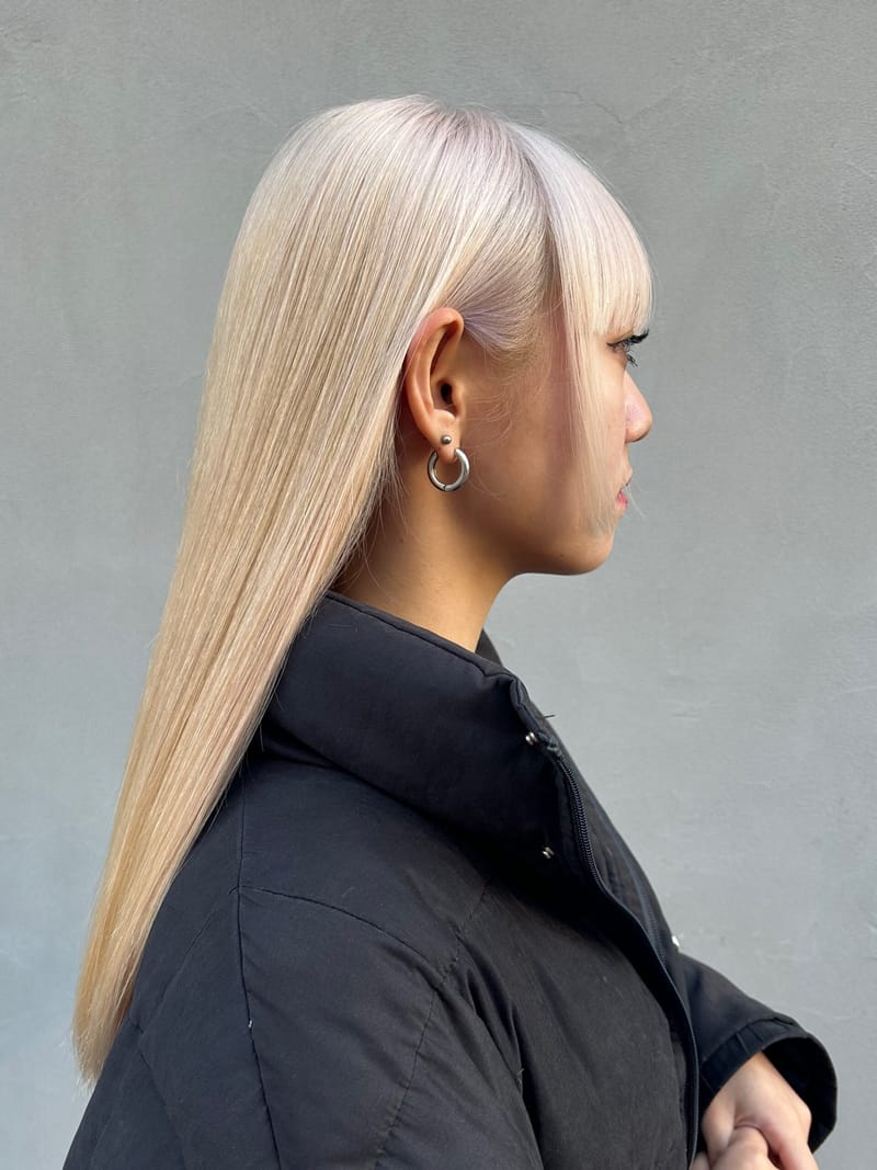 ハイトーンロングのヘアスタイル